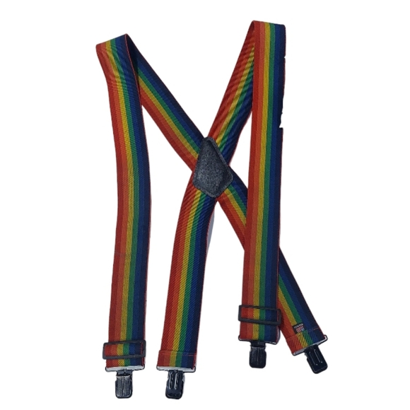 Unisex Rainbow Colored Suspenders - Picture 1 of 14